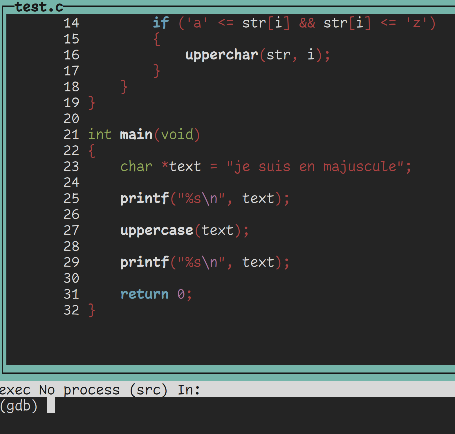 gdb affiche le code source