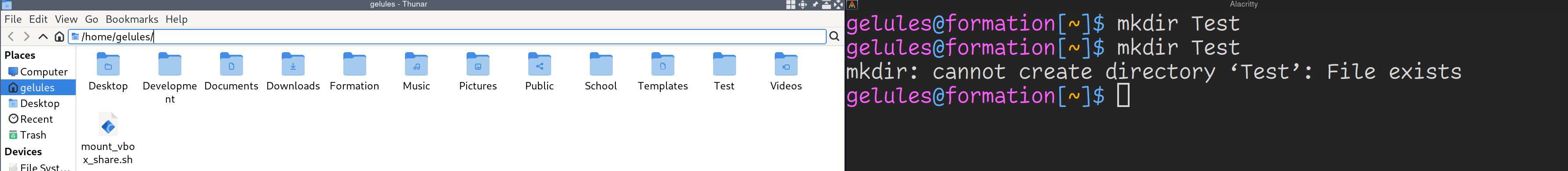 mkdir Test deux fois